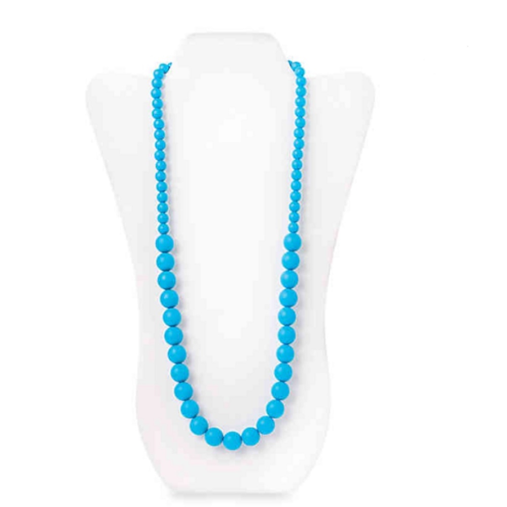 BLUE BEADS TEETHING NECKLACE Mom Jewelry FINAL